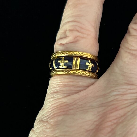 Rare! Hidalgo Women's 18K Gold and Enamel Ring Set - Picture 2 of 7